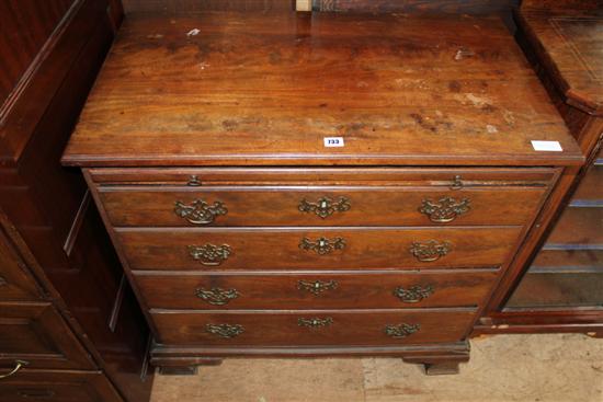 19th Century mahogany 4 drawer chest of drawers with slide